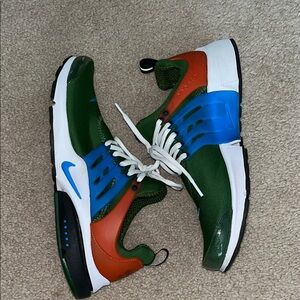 Nike Air Presto Olive Green and Sky Blue Athletic Shoes